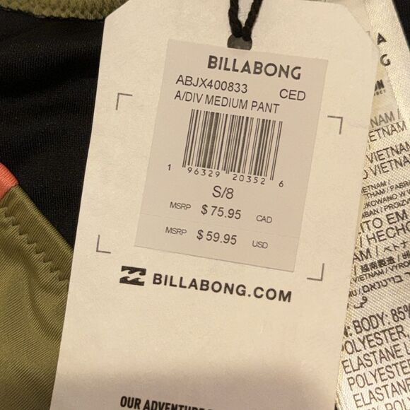 BILLABONG WOMEN’S A/DIV MEDIUM CEDAR SIZE SMALL UPF 50 BIKINI BOTTOMS NWT - Picture 7 of 7